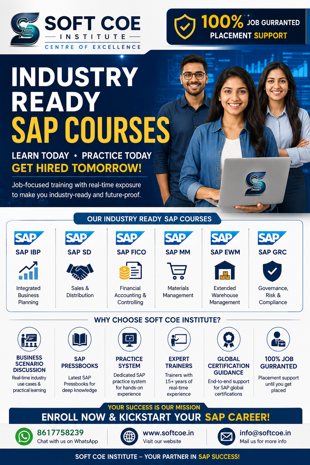 Soft CoE Institute – Best SAP Training Institute in India | Industry-Ready SAP Courses with 100% Placement Support